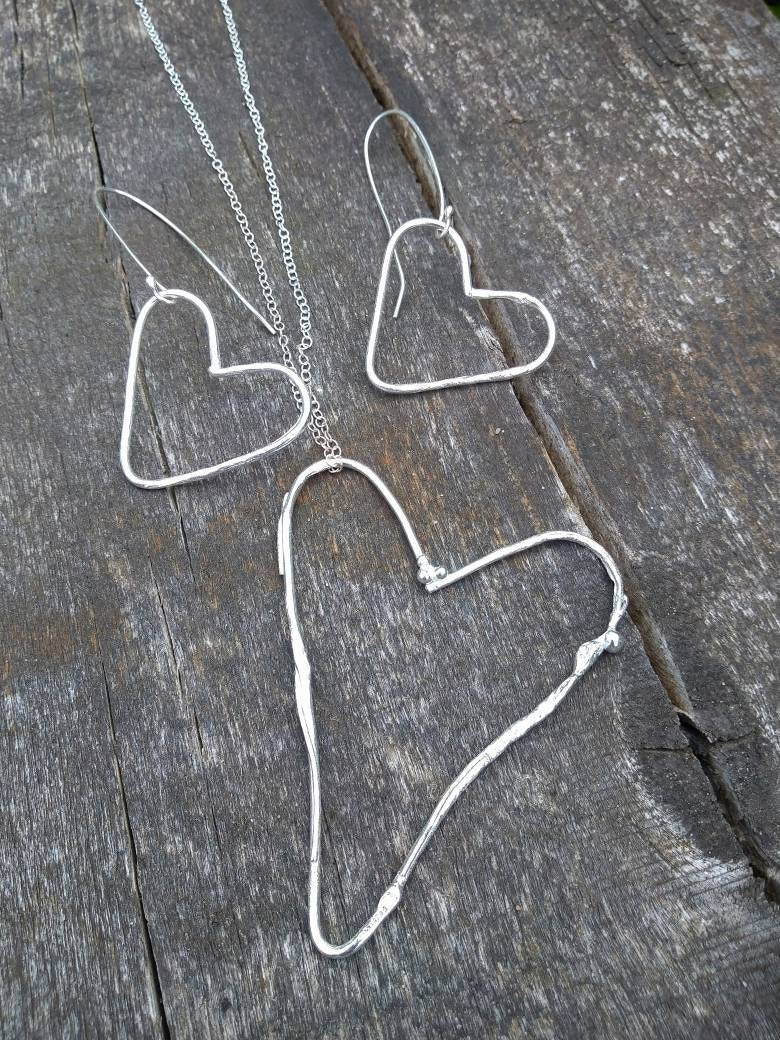 Heart drop earrings