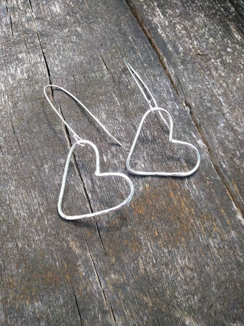 Heart drop earrings