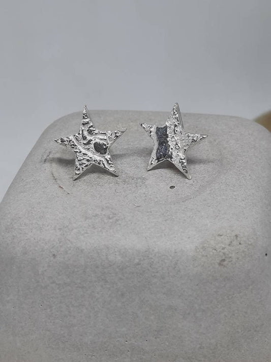 Star texture stud  earrings